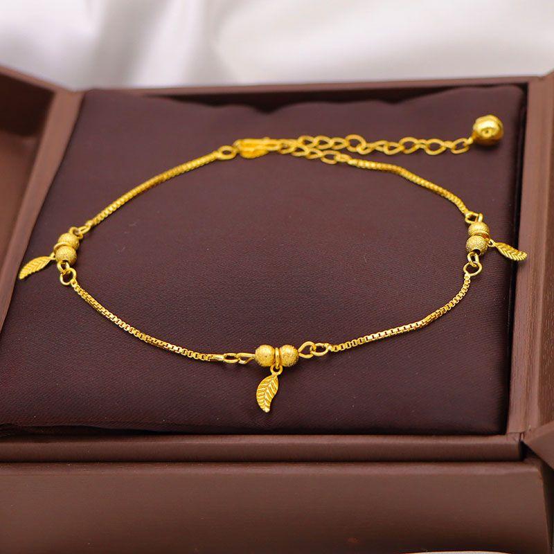 Вьетнамское россыпное золото Искусственная модная поздравительная открытка Ювелирное изделие Браслет на ногу Gold leaf anklet
Вьетнамское россыпное золото Искусственная модная поздравительная открытка Ювелирное изделие Браслет на ногу Gold leaf anklet