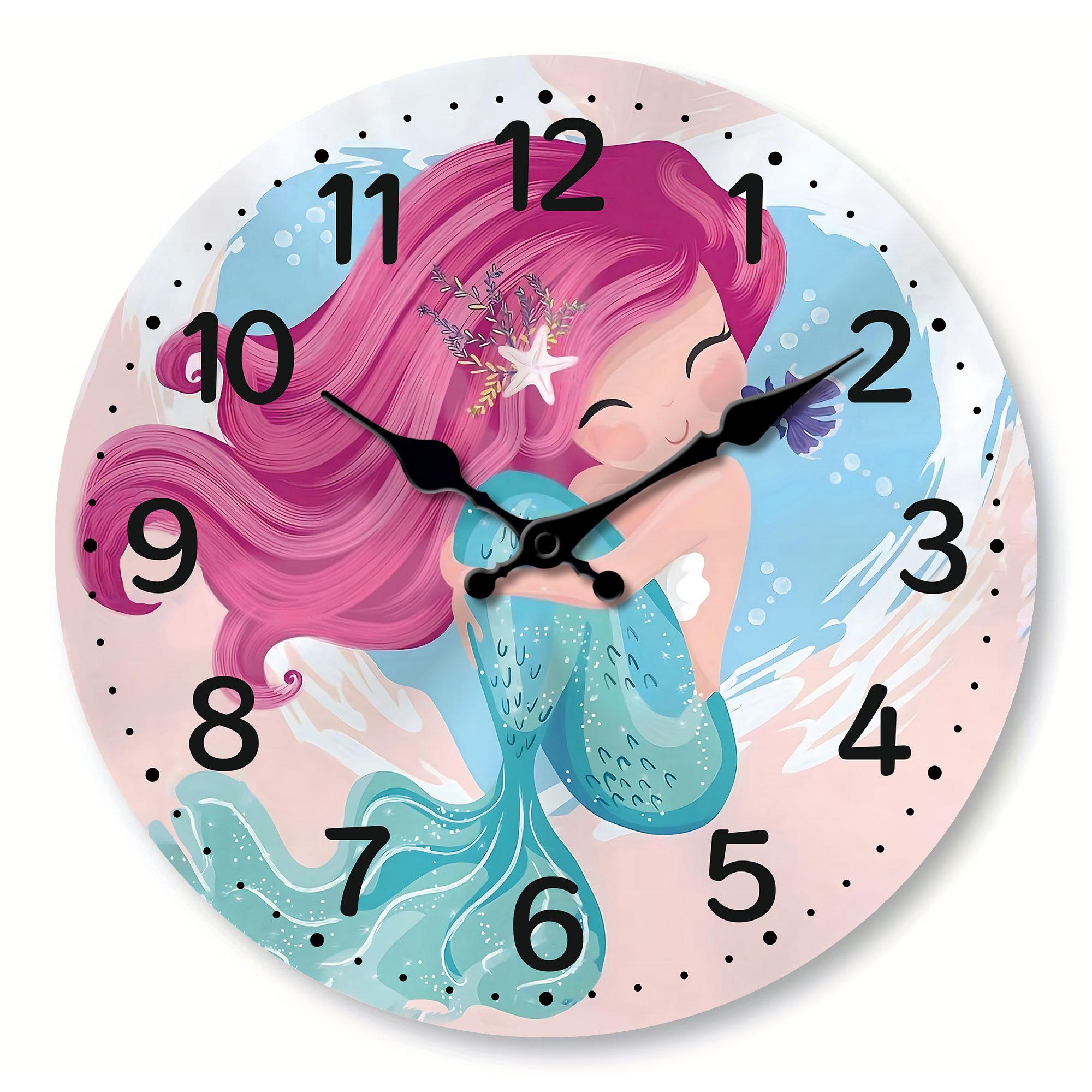 A cute mermaid wooden wall clock, sea, beach theme battery powered silent quartz clock, living room, kitchen, bedroom, bathroom 10 inch
A cute mermaid wooden wall clock, sea, beach theme battery powered silent quartz clock, living room, kitchen, bedroom, bathroom 10 inch