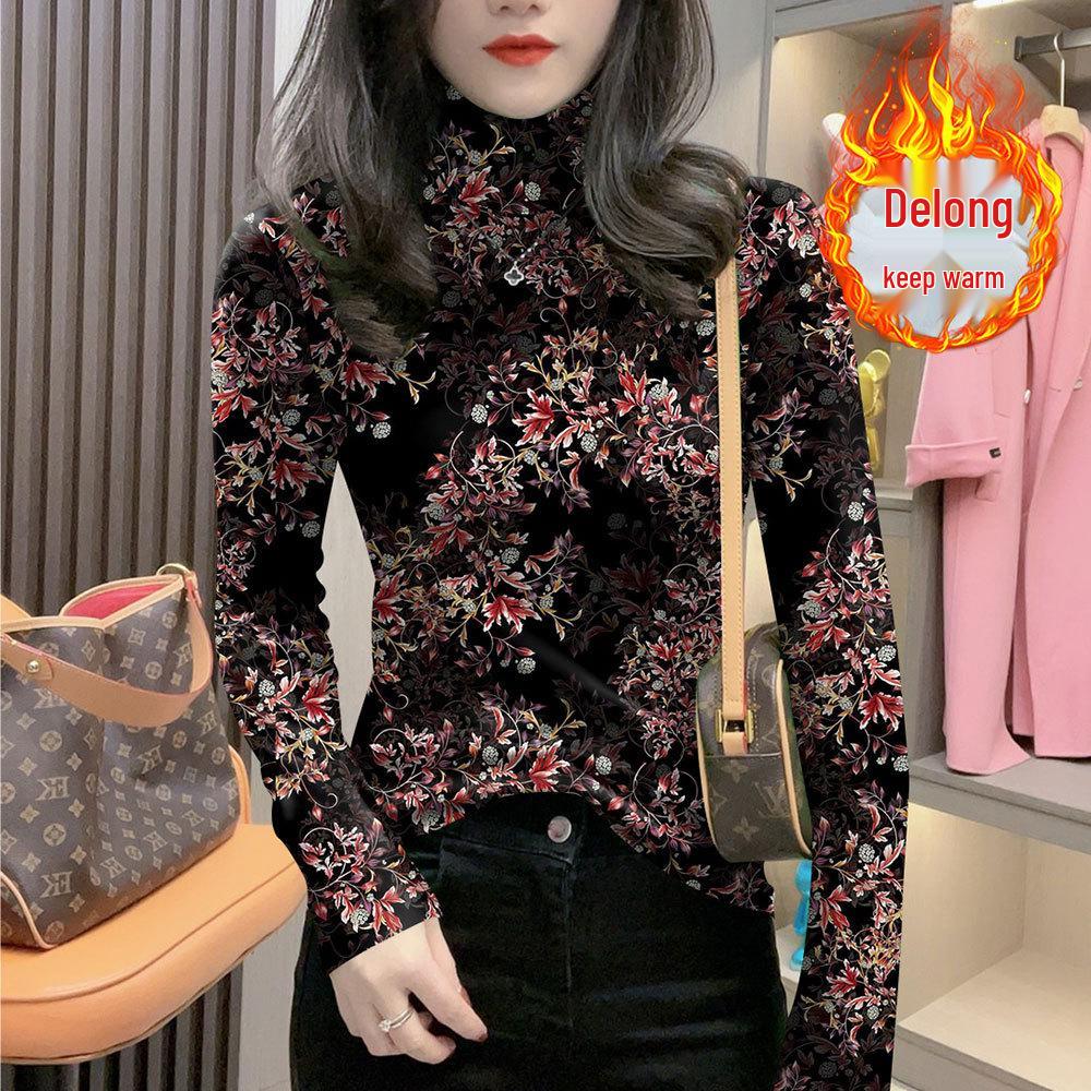 Stylish Floral High Neck Warm Velvet Base Layer Long Sleeve T-shirt for Middle-Aged & Elderly in Plus Size | Ribbed Heat Storage for Autumn/Winter 2XL (120-135 lbs)
Stylish Floral High Neck Warm Velvet Base Layer Long Sleeve T-shirt for Middle-Aged & Elderly in Plus Size | Ribbed Heat Storage for Autumn/Winter 2XL (120-135 lbs)