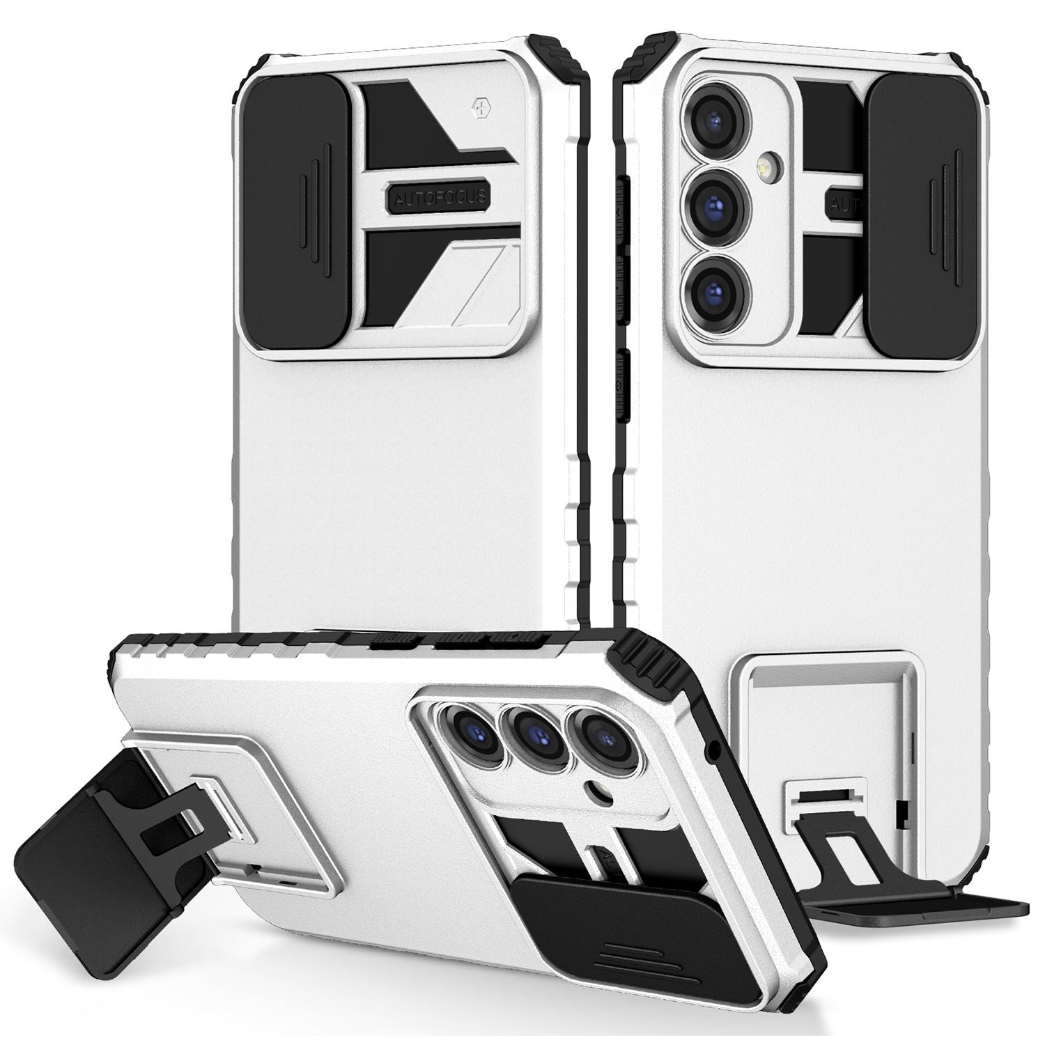 For Samsung Galaxy S23 FE Case Camera Slider PC+TPU Phone Cover with Kickstand Silver
For Samsung Galaxy S23 FE Case Camera Slider PC+TPU Phone Cover with Kickstand Silver