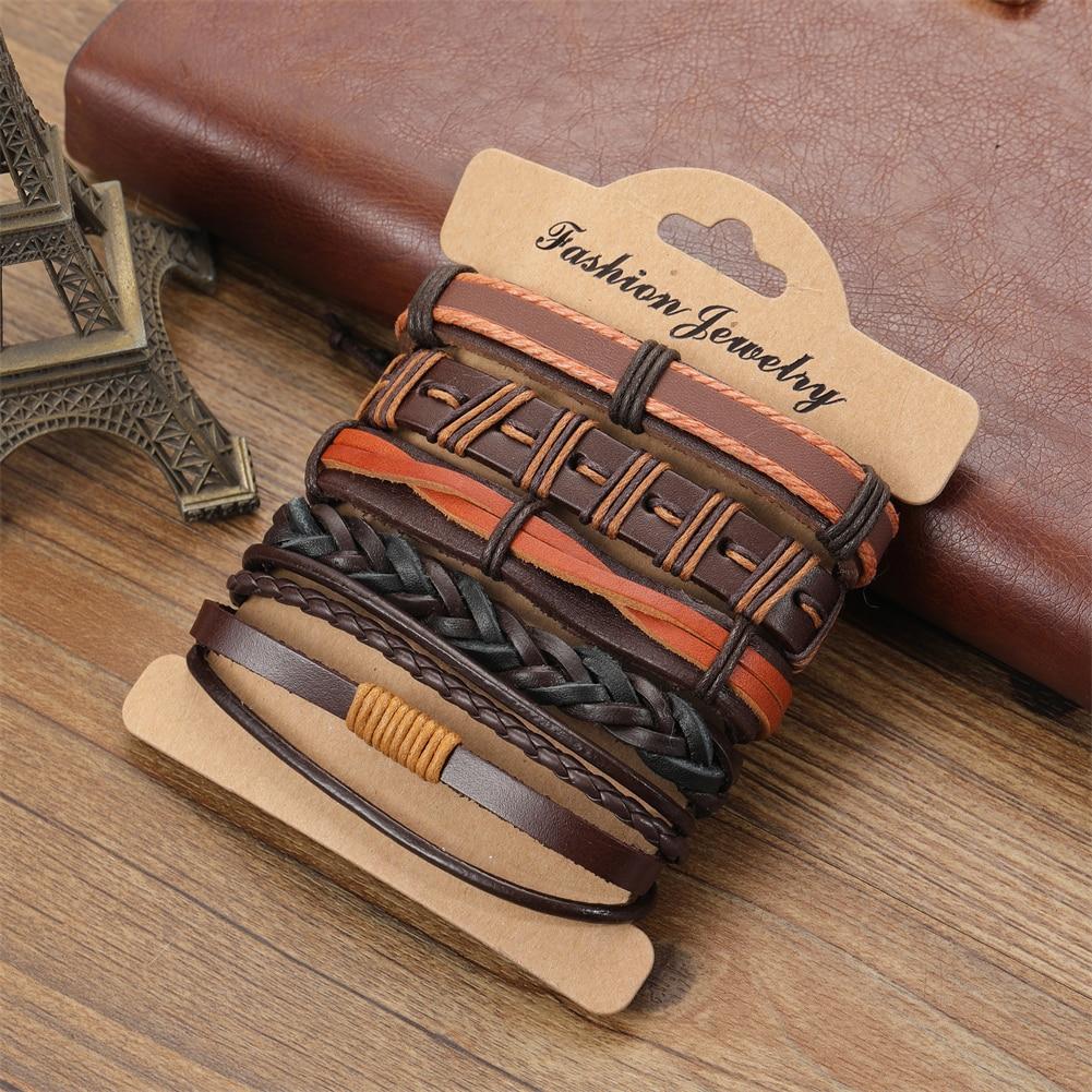 5 шт./компл. очаровательные ювелирные изделия ручной работы браслет-манжета из натуральной кожи для мужчин
5 шт./компл. очаровательные ювелирные изделия ручной работы браслет-манжета из натуральной кожи для мужчин