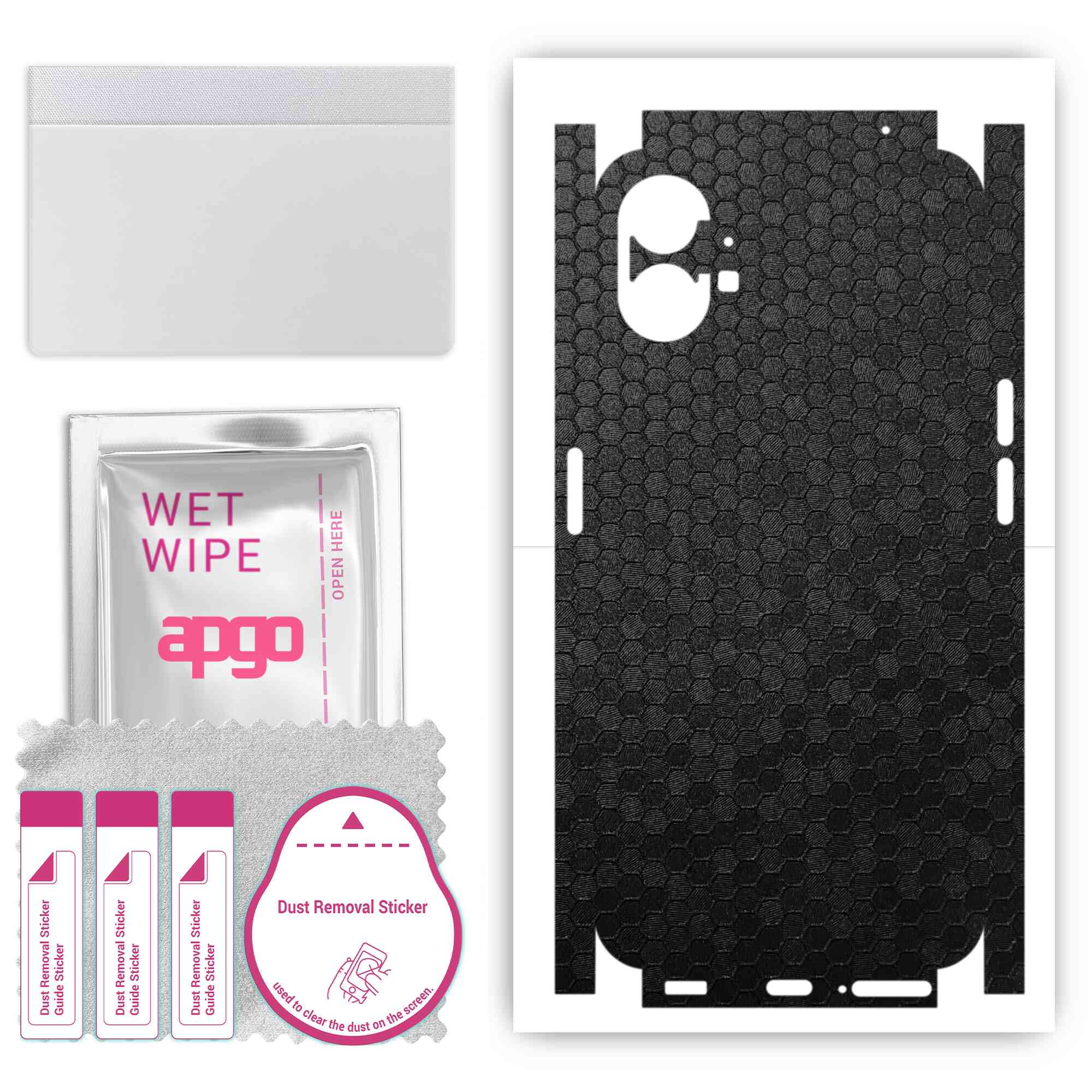 Apgo Protective Skin Sticker for the back+sides compatible with Nothing Phone 1, Full Wrap Film, Foil, Vinyl - Pattern Black Honeycomb
Apgo Protective Skin Sticker for the back+sides compatible with Nothing Phone 1, Full Wrap Film, Foil, Vinyl - Pattern Black Honeycomb