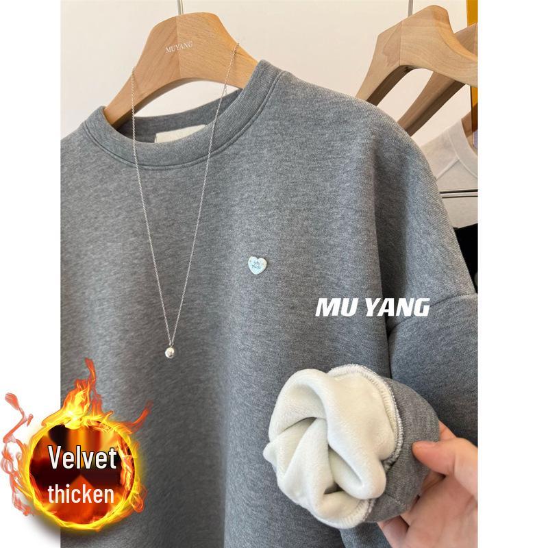 Women s Korean Lace-Trimmed Fleece Sweatshirt, Winter Loose Fit, Mid-Length, Fashionable Round Neck. 2XL (Recommended: 70-77.5 kg)
Women s Korean Lace-Trimmed Fleece Sweatshirt, Winter Loose Fit, Mid-Length, Fashionable Round Neck. 2XL (Recommended: 70-77.5 kg)