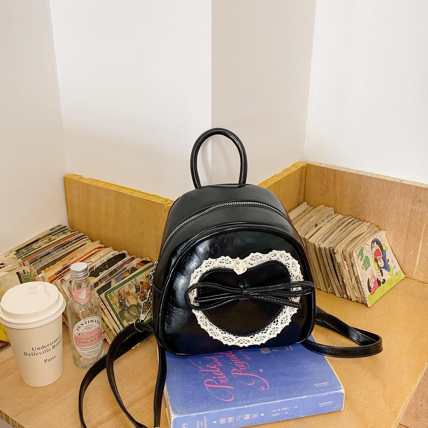 Niche cute backpack women s new fashion versatile love lace backpack college style handbag чорний
Niche cute backpack women s new fashion versatile love lace backpack college style handbag чорний
