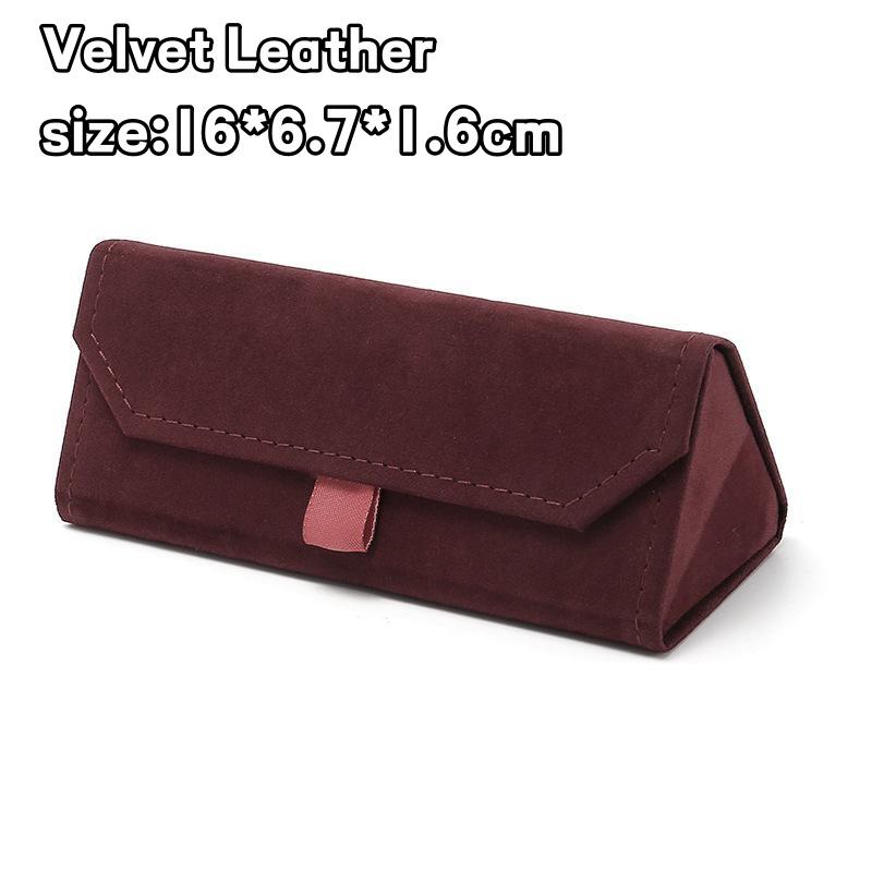 Portable Triangle Folding Glasses Case Folding Sunglasses Box Velvet/PU Leather Reading Glasses Protective Cover вина червоного кольору
Portable Triangle Folding Glasses Case Folding Sunglasses Box Velvet/PU Leather Reading Glasses Protective Cover вина червоного кольору