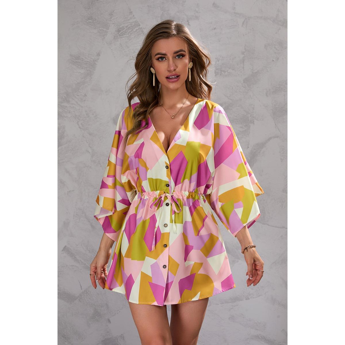 Summer Women Leaf Print Half Sleeve Dress European American Style Casual Dress Crossbound Wholesale XXL
Summer Women Leaf Print Half Sleeve Dress European American Style Casual Dress Crossbound Wholesale XXL