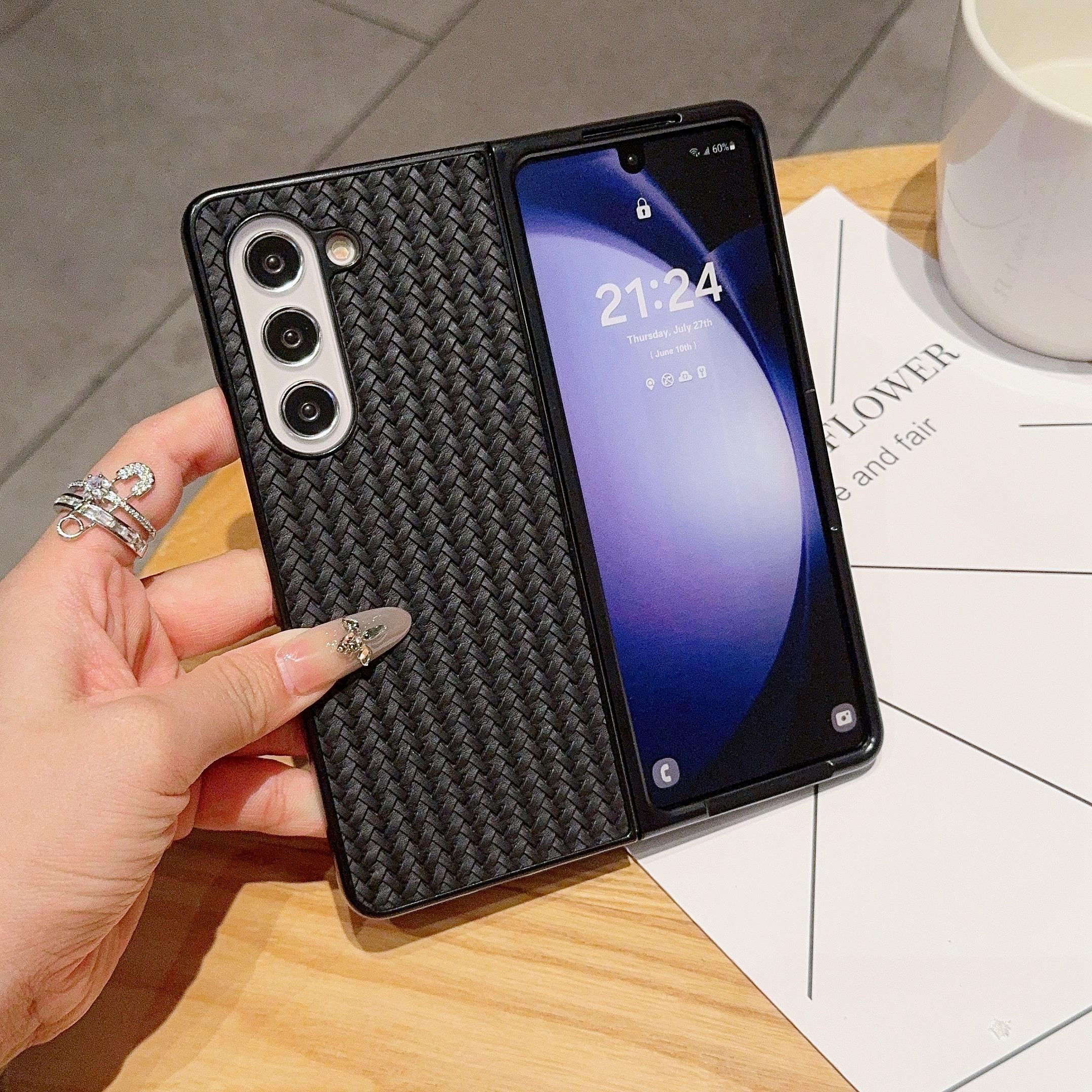 For Samsung Galaxy Z Fold6 5G Case Woven Texture PU Leather Coated PC Phone Cover Black
For Samsung Galaxy Z Fold6 5G Case Woven Texture PU Leather Coated PC Phone Cover Black