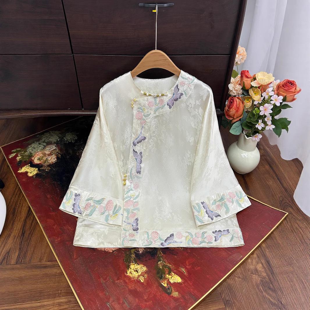 2025 Summer Retro Chinese Style Embroidered Diagonal Lapel Shirt - Slimming Draping Design XL (90-110 lbs) грязно-белый
2025 Summer Retro Chinese Style Embroidered Diagonal Lapel Shirt - Slimming Draping Design XL (90-110 lbs) грязно-белый
