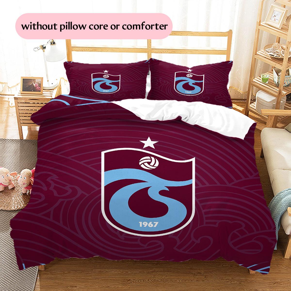 Trabzonspor Pattern Bedding Quilt Set Home Decoration Gift (1 * duvet cover + 2 * pillowcase without core) 135x200cm
Trabzonspor Pattern Bedding Quilt Set Home Decoration Gift (1 * duvet cover + 2 * pillowcase without core) 135x200cm
