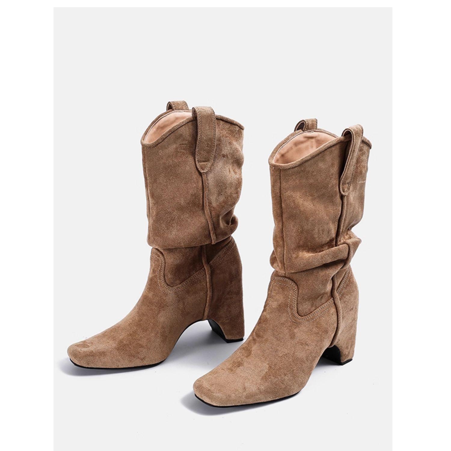 Square head pleated stacking boots 2025 new thick heel V mouth western cowboy boots retro thin sleeve knight short boots 40 хаки
Square head pleated stacking boots 2025 new thick heel V mouth western cowboy boots retro thin sleeve knight short boots 40 хаки