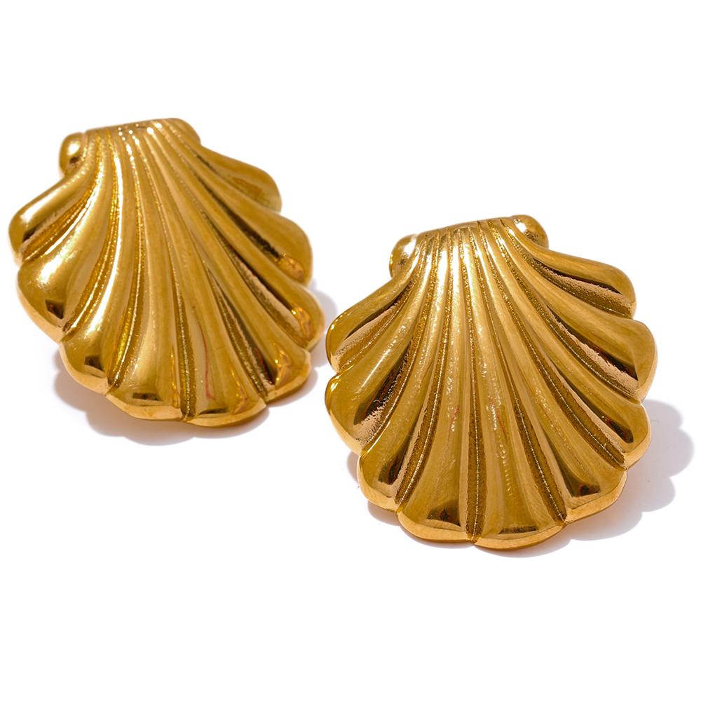 Yhpup Fashion Metal Shell Gold Color Stud Earrings Women Waterproof Stainless Steel Beach Seaside Holiday Summer Jewelry Bijoux
Yhpup Fashion Metal Shell Gold Color Stud Earrings Women Waterproof Stainless Steel Beach Seaside Holiday Summer Jewelry Bijoux