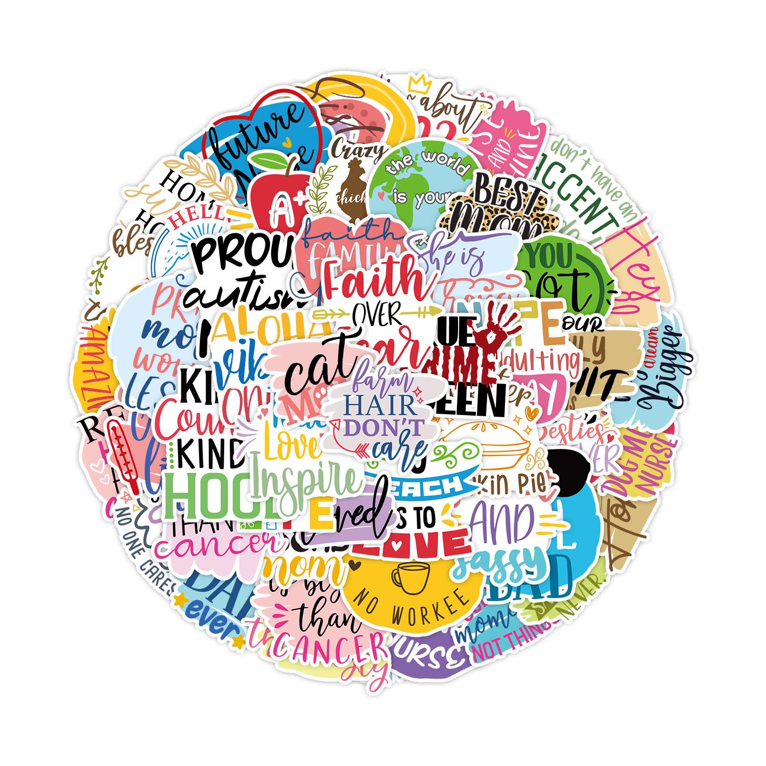 50 Phrases Graffiti Stickers Suitcase Car Notebook Refrigerator Water Cup Waterproof Decorative Stickers
50 Phrases Graffiti Stickers Suitcase Car Notebook Refrigerator Water Cup Waterproof Decorative Stickers