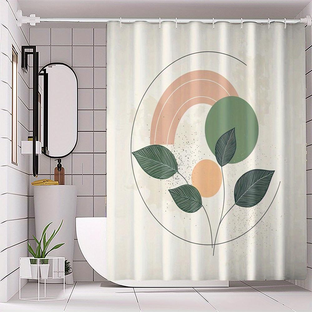 Polyester Shower Curtain - Leaf & Rainbow Print, Beige Background, No Hooks Needed, Modern Bathroom Privacy Decor W60H190(CM)-1 Pcs
Polyester Shower Curtain - Leaf & Rainbow Print, Beige Background, No Hooks Needed, Modern Bathroom Privacy Decor W60H190(CM)-1 Pcs