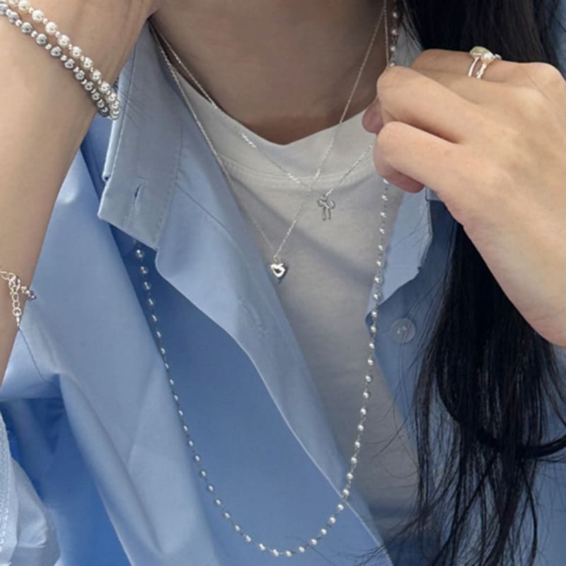 ctwins SURGICAL STEEL PEARL CHAIN NECKLACE(long) long
ctwins SURGICAL STEEL PEARL CHAIN NECKLACE(long) long