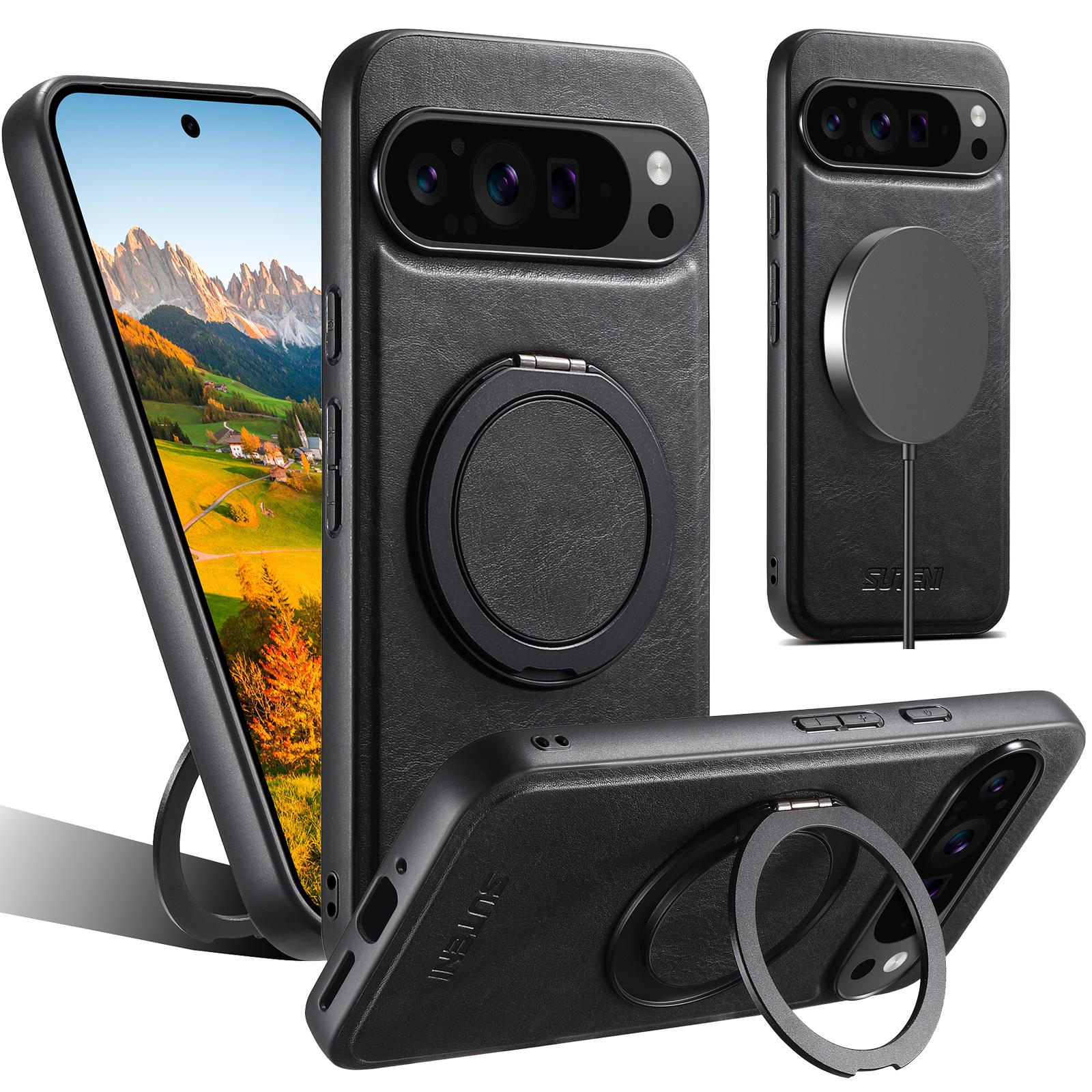 SUTENI G3 For Google Pixel 9/9 Pro Case Compatible with MagSafe Waxy Texture Rotating Kickstand Leather Phone Back Cover Black
SUTENI G3 For Google Pixel 9/9 Pro Case Compatible with MagSafe Waxy Texture Rotating Kickstand Leather Phone Back Cover Black