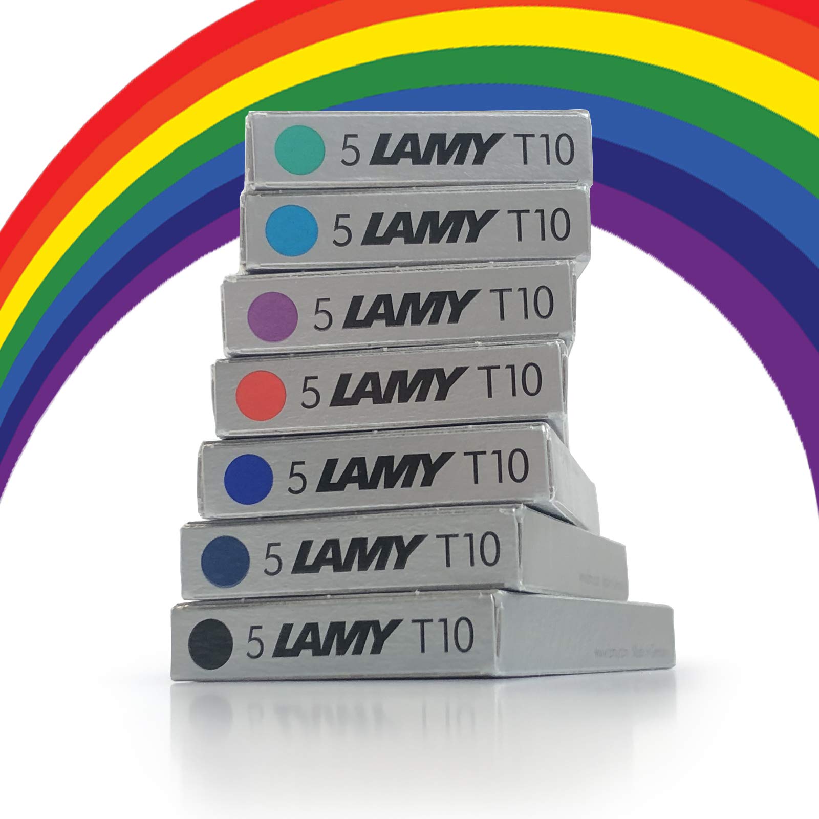 Lamy T10 Assorted Color Pack Fountain Pen Ink Cartridges Refills Spare Replacements for All Lamy Fountain 1 Pack of Each Color 7 Packs 35 Cartridges
Lamy T10 Assorted Color Pack Fountain Pen Ink Cartridges Refills Spare Replacements for All Lamy Fountain 1 Pack of Each Color 7 Packs 35 Cartridges