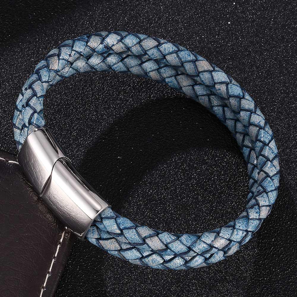 Men s Genuine Leather & Titanium Steel Vintage Woven Bracelet Inner 205mm (Total 234mm) 
Men s Genuine Leather & Titanium Steel Vintage Woven Bracelet Inner 205mm (Total 234mm)