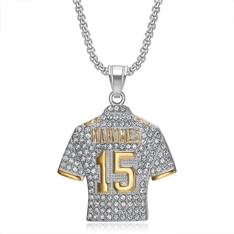 Europe, America, Gold-plated and Diamond NFL Quarterback No. 15 Mahomes Jersey Pendant Necklace 2026 60CM
Europe, America, Gold-plated and Diamond NFL Quarterback No. 15 Mahomes Jersey Pendant Necklace 2026 60CM