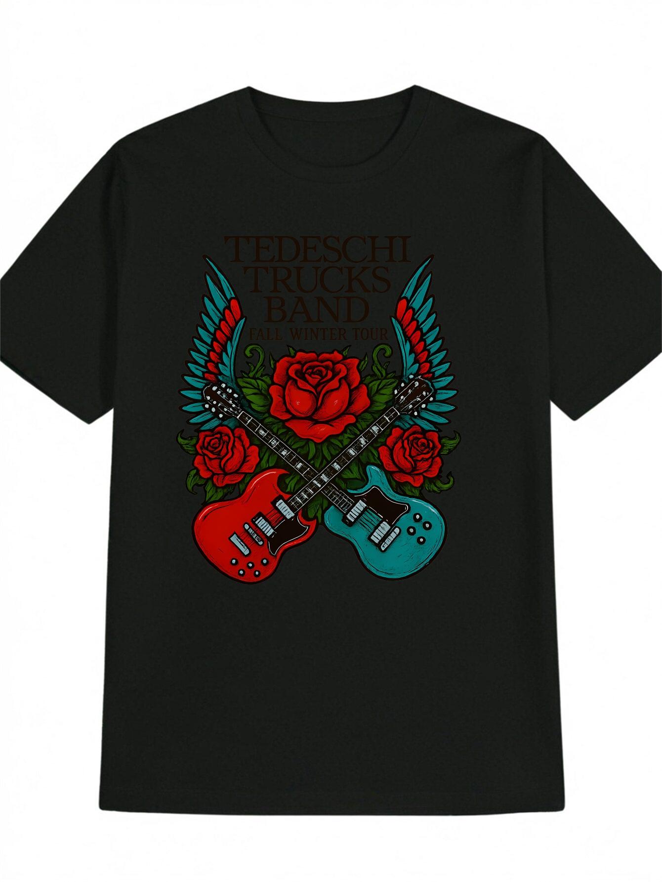 Casual Crew Neck T-shirt with Teeschis Trucks Band Graphic - Red & Blue Guitar Design XXXL
Casual Crew Neck T-shirt with Teeschis Trucks Band Graphic - Red & Blue Guitar Design XXXL