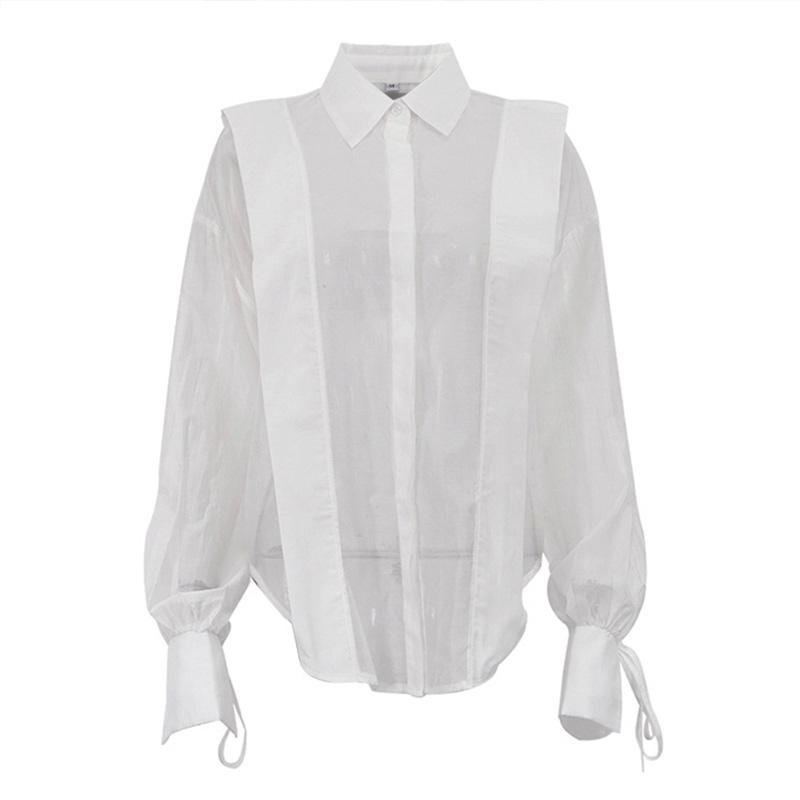 Однотонная прозрачная женская рубашка для повседневной носки с лацканами, длинным рукавом, на одной пуговице, на шнуровке, женская блузка 2025 года, весна-лето, элегантный офисный женский топ L белый
Однотонная прозрачная женская рубашка для повседневной носки с лацканами, длинным рукавом, на одной пуговице, на шнуровке, женская блузка 2025 года, весна-лето, элегантный офисный женский топ L белый