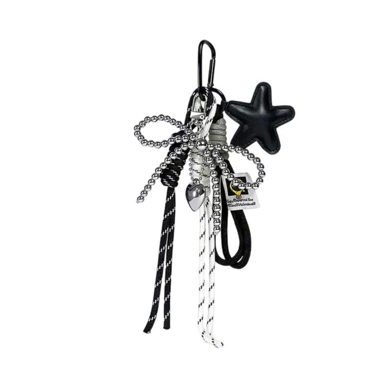 Cute Bag Charm Pendant Keyring Star Bows Braided Rope Keychain Bag Charm for Backpack Purse Handbag Decoration чорний
Cute Bag Charm Pendant Keyring Star Bows Braided Rope Keychain Bag Charm for Backpack Purse Handbag Decoration чорний