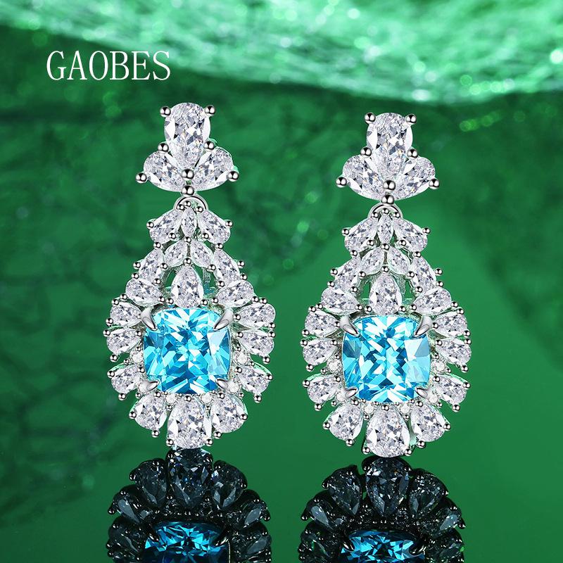 S925 Sterling Silver Sea Blue Square Stone Earrings with High-Carbon Diamonds, Ice Flower Cut, Elegant Long Design for Women 925 Silver морской синий
S925 Sterling Silver Sea Blue Square Stone Earrings with High-Carbon Diamonds, Ice Flower Cut, Elegant Long Design for Women 925 Silver морской синий