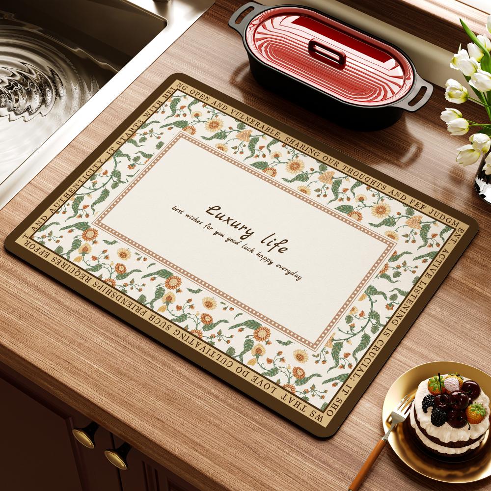 Retro Floral Print Diatom Mud Pad Kitchen Drying Mat Dish Absorbent NonSlip Dry Pad Coffee Machine Tea Cup Mat Tableware Decor (as the picture,20x30cm)
Retro Floral Print Diatom Mud Pad Kitchen Drying Mat Dish Absorbent NonSlip Dry Pad Coffee Machine Tea Cup Mat Tableware Decor (as the picture,20x30cm)