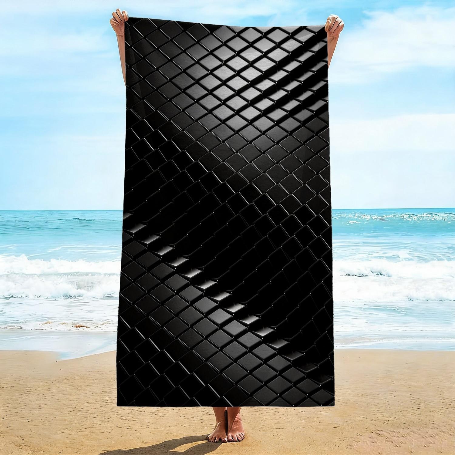 Oversized Geometric Beach Towel, Soft Microfiber Quick Dry Black Diamond Print Bath Towel, Large Pool & Travel Blanket 1pcs W40*H60(CM)
Oversized Geometric Beach Towel, Soft Microfiber Quick Dry Black Diamond Print Bath Towel, Large Pool & Travel Blanket 1pcs W40*H60(CM)
