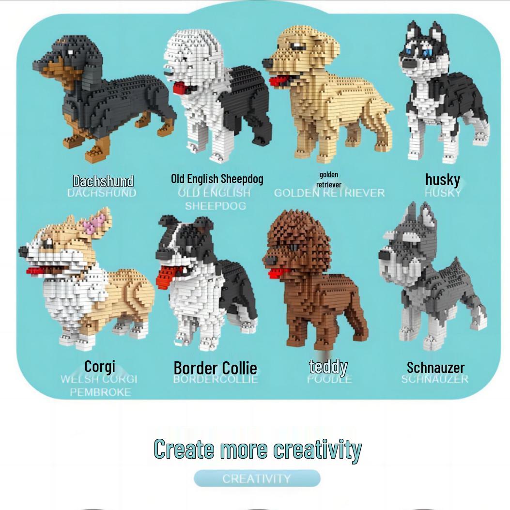 Pin Zhi Xing 6618 Dog Building Blocks: Assembled Teddy, Golden Retriever, Old English Sheepdog, and Corgi Toys - Creative Ornaments & Gifts
Pin Zhi Xing 6618 Dog Building Blocks: Assembled Teddy, Golden Retriever, Old English Sheepdog, and Corgi Toys - Creative Ornaments & Gifts