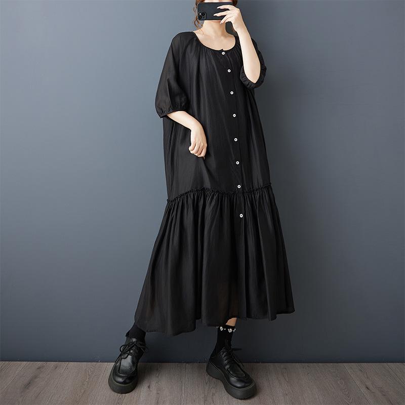 2026 Spring/Summer Retro Black French Patchwork Pleated Short Sleeve Loose Women s Dress XL чёрный
2026 Spring/Summer Retro Black French Patchwork Pleated Short Sleeve Loose Women s Dress XL чёрный