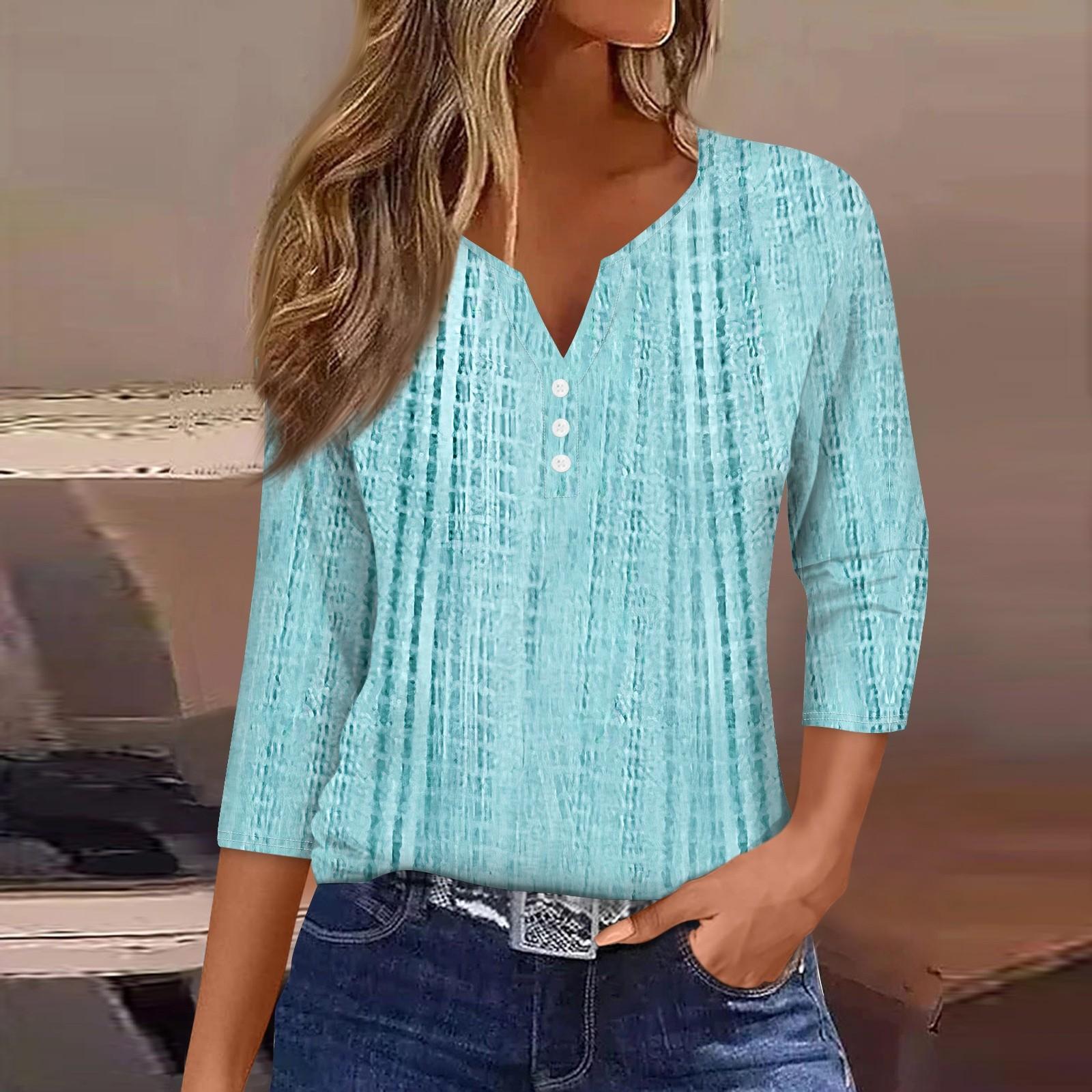 Жен. Футболка Футболка С принтом Пуговицы Рукав 3/4Ежедневно Выходные Мода Классический Топ с v-образным вырезом Обычный L циан
Жен. Футболка Футболка С принтом Пуговицы Рукав 3/4Ежедневно Выходные Мода Классический Топ с v-образным вырезом Обычный L циан