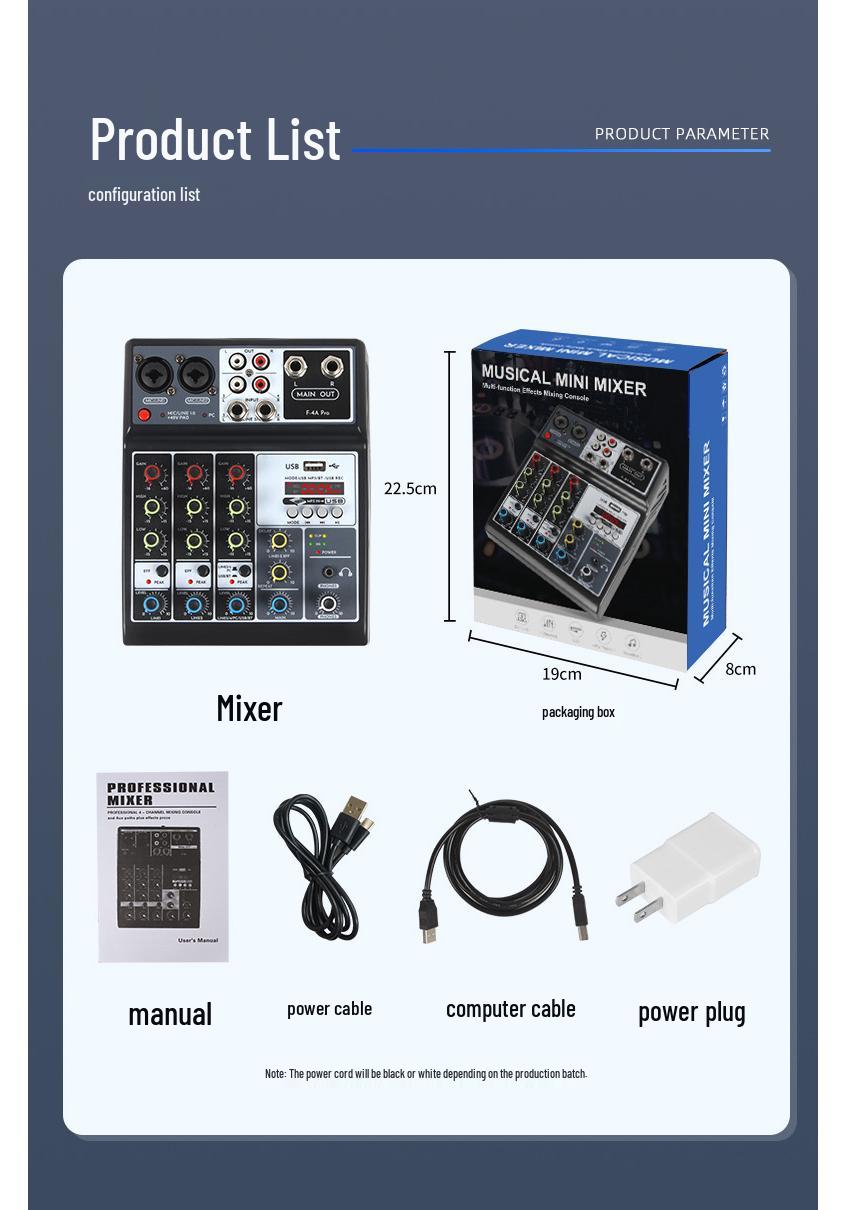 5-Channel USB Bluetooth DJ Mixer with Sound Card for Live Recording, Mobile, and Computer with Speaker Monitor.
5-Channel USB Bluetooth DJ Mixer with Sound Card for Live Recording, Mobile, and Computer with Speaker Monitor.