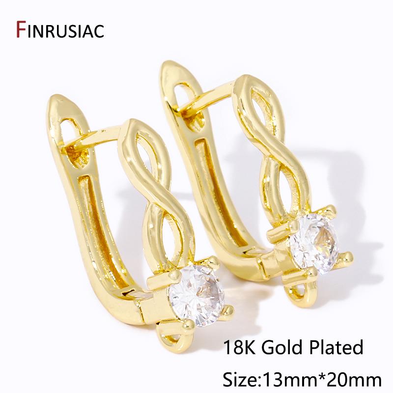 18K Gold Plated Brass Inlaid Zircon Earwires Fixtures,Hollow Shvenzy Earring Hooks Clasps For DIY Earring Making Findings 1 pair
18K Gold Plated Brass Inlaid Zircon Earwires Fixtures,Hollow Shvenzy Earring Hooks Clasps For DIY Earring Making Findings 1 pair