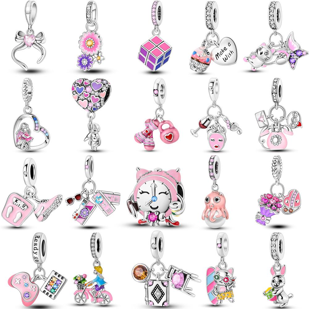 New Silver Plated Pink Series Cube Love Balloon Charms Beads Fit Original Bracelet For Women Jewelry Making Gift
New Silver Plated Pink Series Cube Love Balloon Charms Beads Fit Original Bracelet For Women Jewelry Making Gift