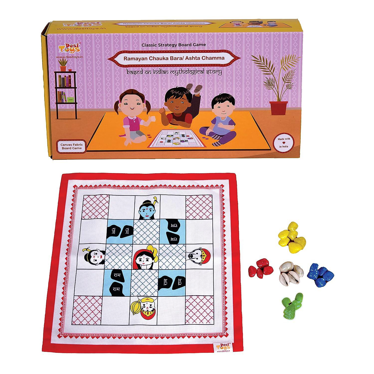 Desi Toys Рамаян Чаука Бара/Ашта Чамма | Доска из холщовой ткани | Индийская мифологическая тематика
Desi Toys Рамаян Чаука Бара/Ашта Чамма | Доска из холщовой ткани | Индийская мифологическая тематика
