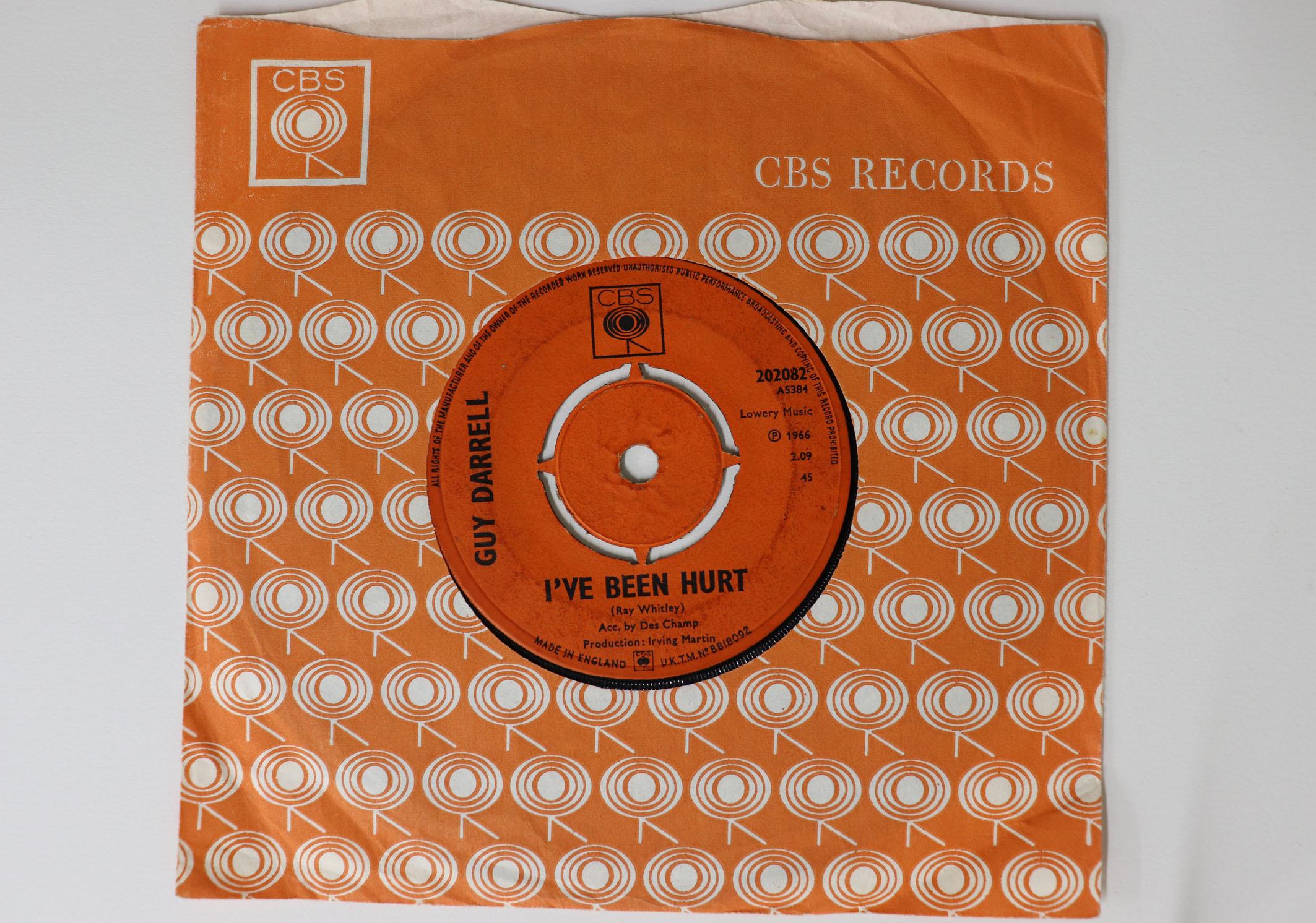 7inch Record GUY DARRELL - I ve Been Hurt / Blessed 202082 CBS 1966 UK Soul/Funk Used
7inch Record GUY DARRELL - I ve Been Hurt / Blessed 202082 CBS 1966 UK Soul/Funk Used