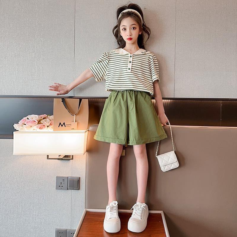 Summer Girls Clothing Sets Casual Short Sleeve T-shirts Short Pants Two-piece Set Cute Children Clothes Suits 120 хакі
Summer Girls Clothing Sets Casual Short Sleeve T-shirts Short Pants Two-piece Set Cute Children Clothes Suits 120 хакі