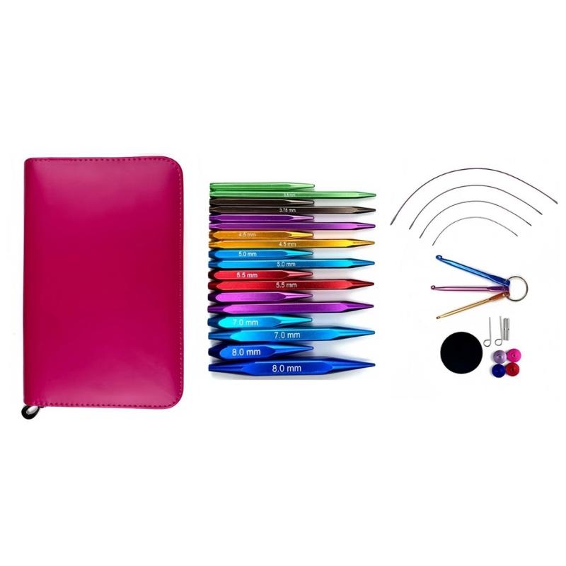 9Pairs Interchangeable Circular Knitting Needle Crochet Hook with Zippered Case Aluminum Knitting Needle Set 3.5-8.0mm
9Pairs Interchangeable Circular Knitting Needle Crochet Hook with Zippered Case Aluminum Knitting Needle Set 3.5-8.0mm