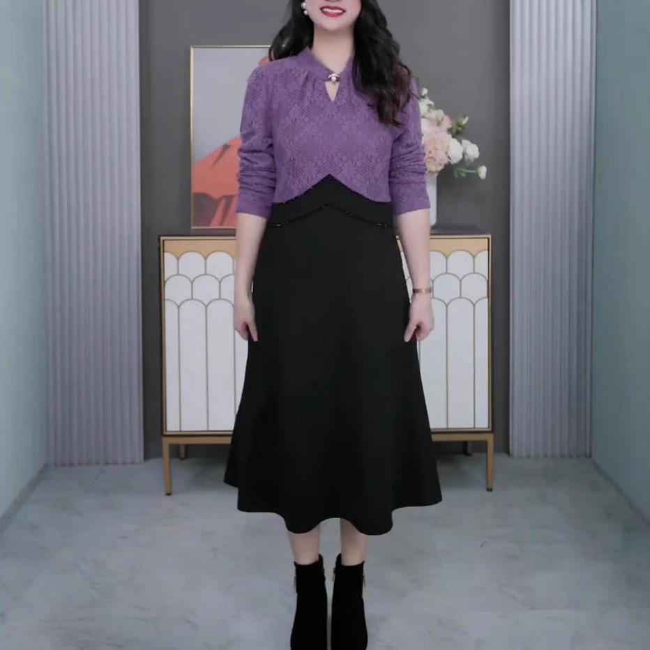 Plus Size Slimming Lace Casual Dress for Middle-Aged Women 5XL (200-220 jin) фиолетовый
Plus Size Slimming Lace Casual Dress for Middle-Aged Women 5XL (200-220 jin) фиолетовый