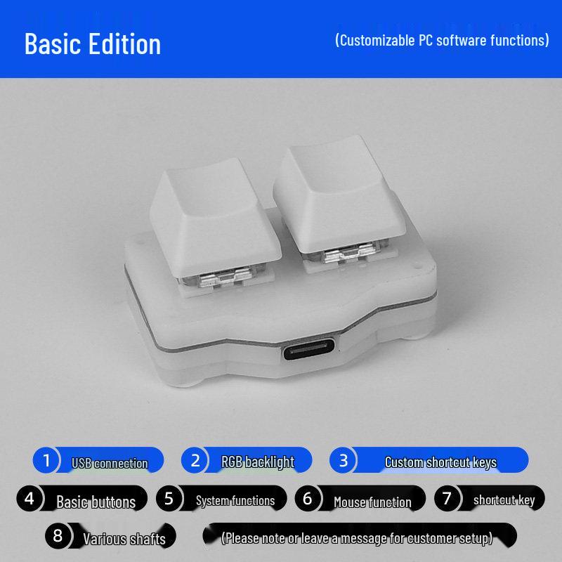 Спеціальна міні-USB-клавіатура з 2 клавішами для копіювання, вставки та комбінацій швидких клавіш
Спеціальна міні-USB-клавіатура з 2 клавішами для копіювання, вставки та комбінацій швидких клавіш