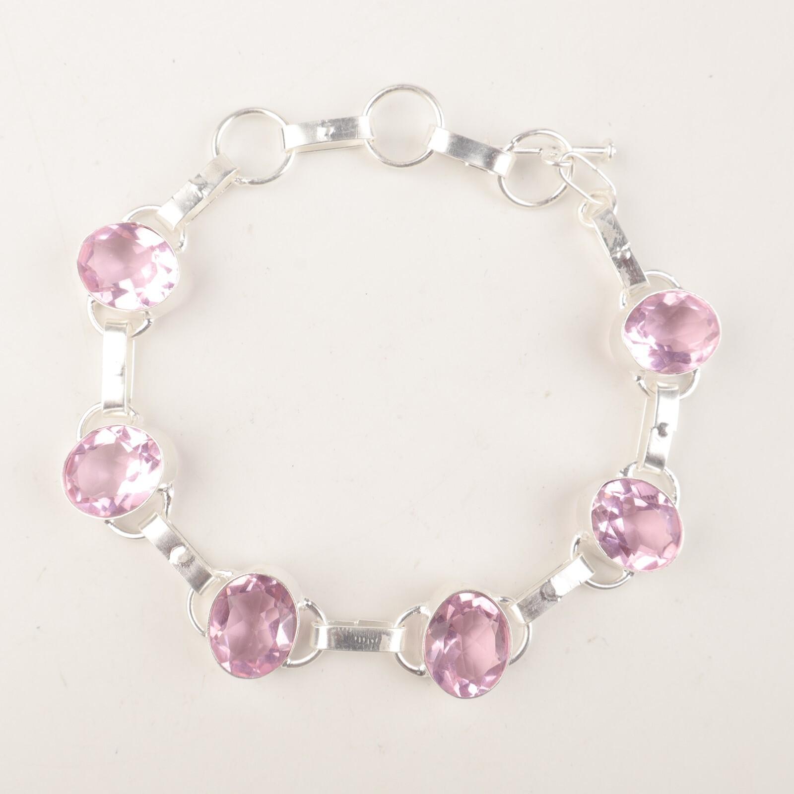 Morganite Gemstone 925 Sterling Silver Jewelry Handmade Bracelet 9 For Bridal RB-6-15
Morganite Gemstone 925 Sterling Silver Jewelry Handmade Bracelet 9 For Bridal RB-6-15