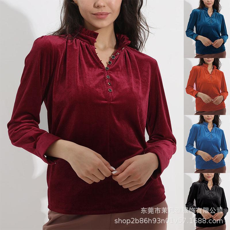 2025 autumn and winter new sexy V-neck gold velvet long-sleeved shirt INS loose party top women S бордовий
2025 autumn and winter new sexy V-neck gold velvet long-sleeved shirt INS loose party top women S бордовий