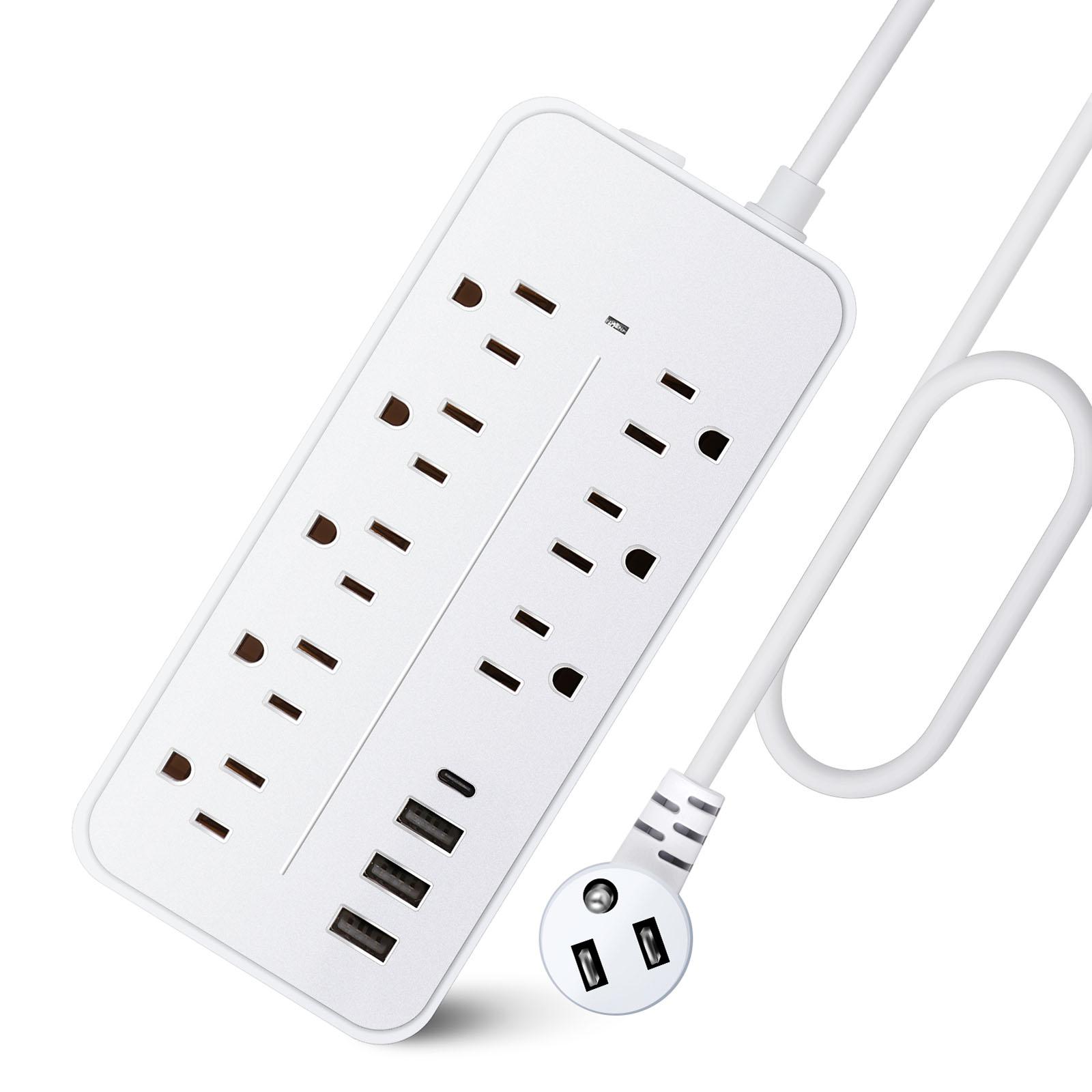 Power Strip, Surge Protector Flat Plug with 8 Wide-spaced Outlets & 3xUSB Ports for Phone Tablet Laptop Multiple Devices 1 білий
Power Strip, Surge Protector Flat Plug with 8 Wide-spaced Outlets & 3xUSB Ports for Phone Tablet Laptop Multiple Devices 1 білий