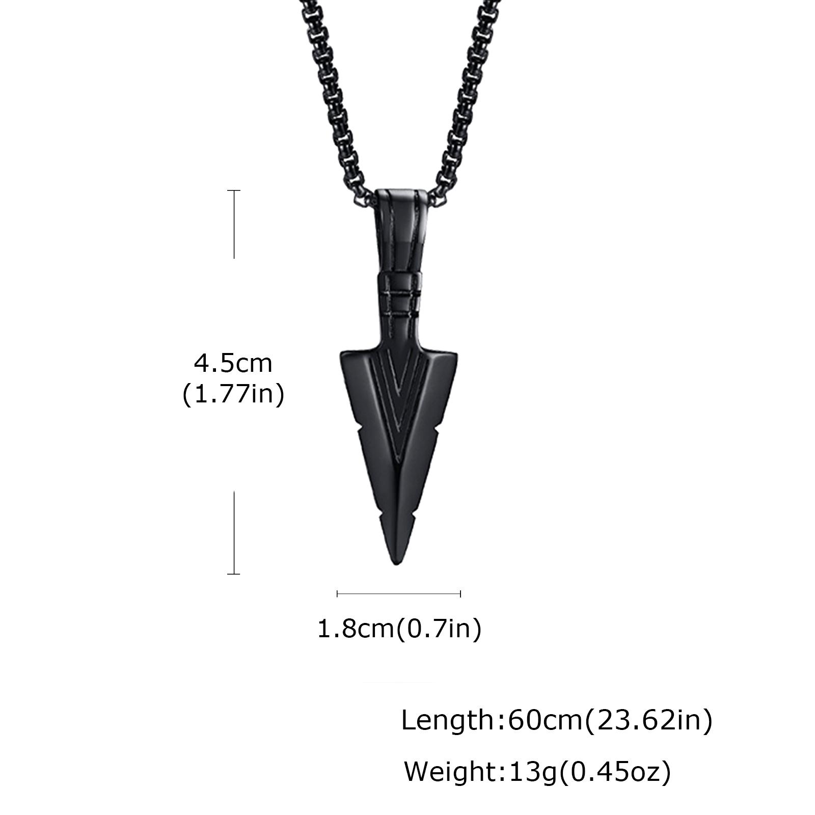 Vintage Viking Triangular Spearhead Necklace for Men,Stainless Steel Casting Triangular Arrow Pendant,Talisman Jewelry Gift 60cm
Vintage Viking Triangular Spearhead Necklace for Men,Stainless Steel Casting Triangular Arrow Pendant,Talisman Jewelry Gift 60cm