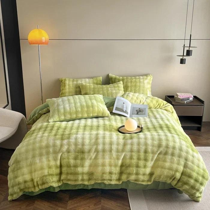 New Autumn and Winter Warm Thickened Skin-friendly Comfortable Rabbit Plush Milk Plush Four-piece Set Sheet Kit 1.5m sheet 4pcs трава зеленый
New Autumn and Winter Warm Thickened Skin-friendly Comfortable Rabbit Plush Milk Plush Four-piece Set Sheet Kit 1.5m sheet 4pcs трава зеленый