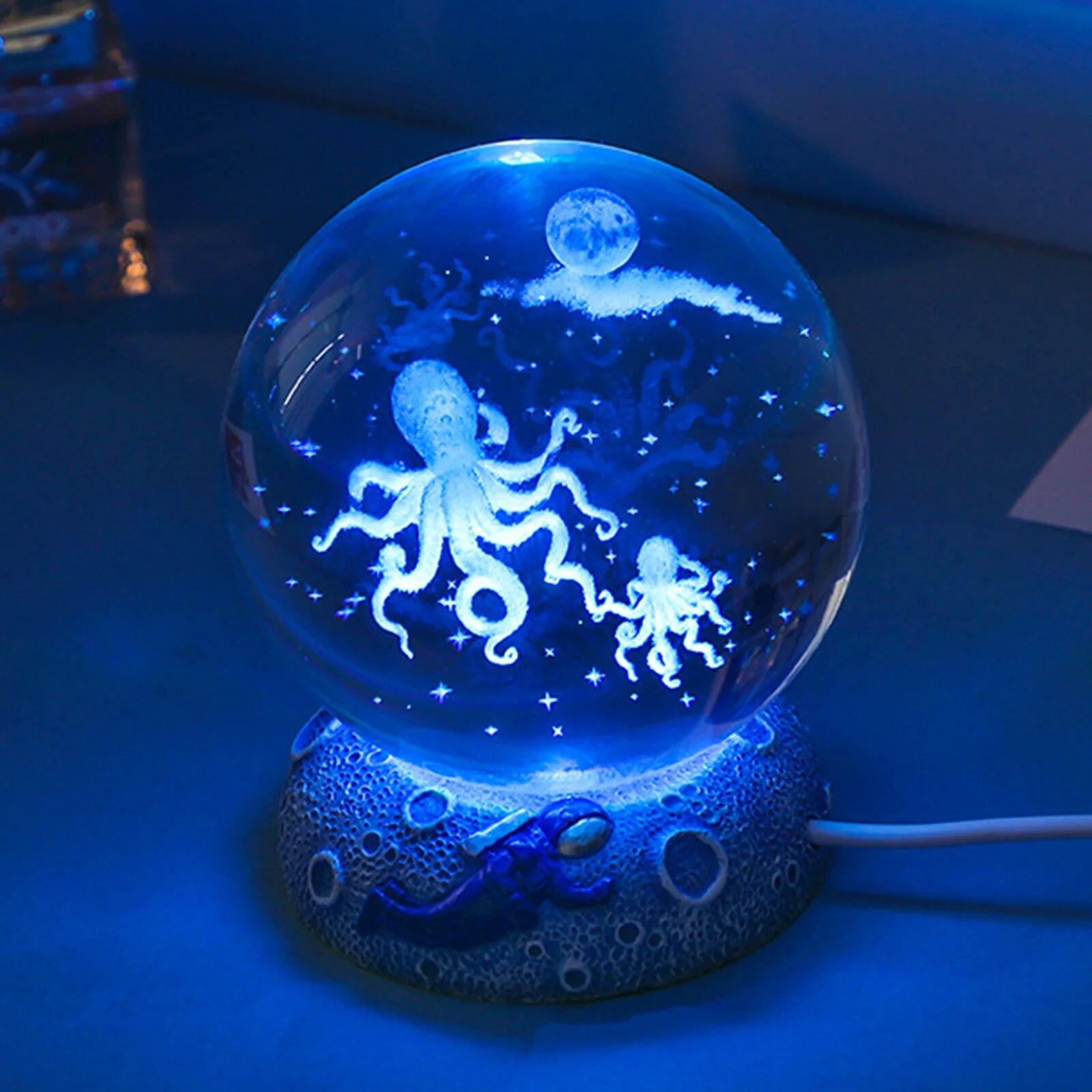 3D хрустальный шар, ночные огни, светящиеся морские медузы, астронавт, USB мощность, теплый прикроватный светильник, Рождественский подарок для детей, ночник
3D хрустальный шар, ночные огни, светящиеся морские медузы, астронавт, USB мощность, теплый прикроватный светильник, Рождественский подарок для детей, ночник