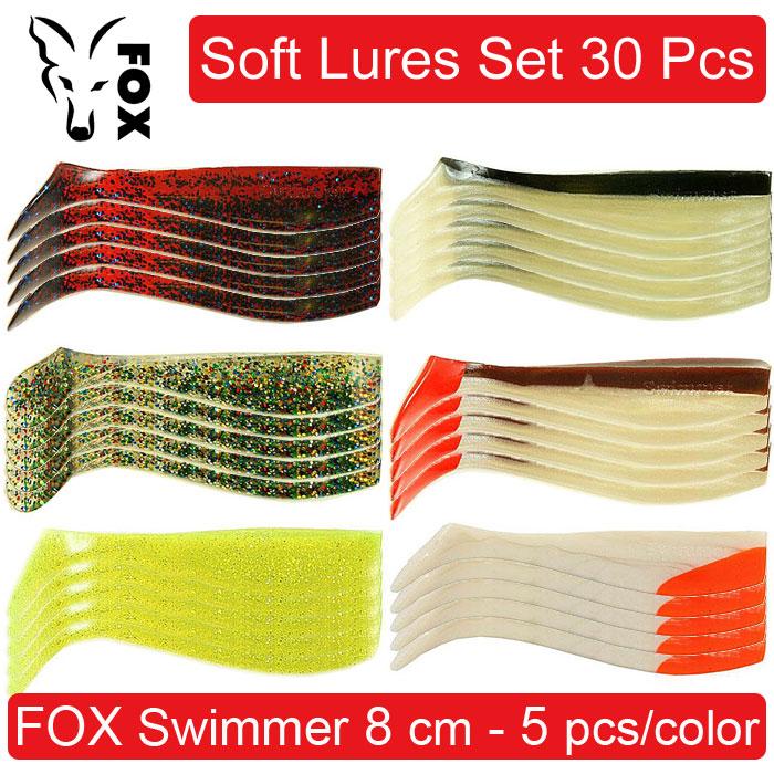 Soft Lures Set FOX SWIMMER #1, 80 мм. Набір силіконових приманок для риболовлі, віброхвости - 30 шт. 30 pcs
Soft Lures Set FOX SWIMMER #1, 80 мм. Набір силіконових приманок для риболовлі, віброхвости - 30 шт. 30 pcs