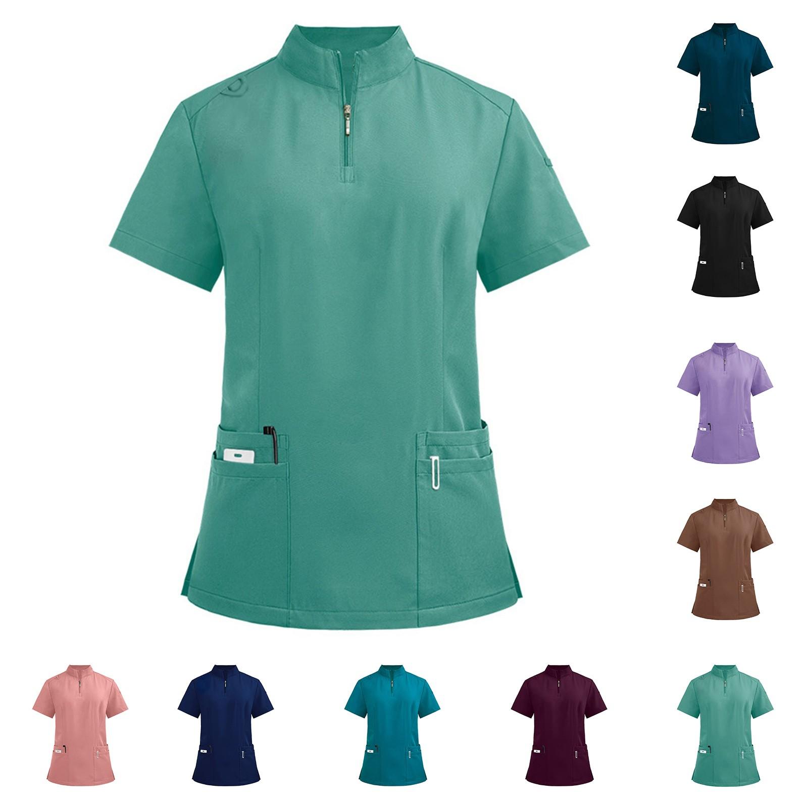 Ladies Lightweight Solid Color Stand Up Collar Zipper Pocket Side Slit Short Sleeved Shirt L чорний
Ladies Lightweight Solid Color Stand Up Collar Zipper Pocket Side Slit Short Sleeved Shirt L чорний