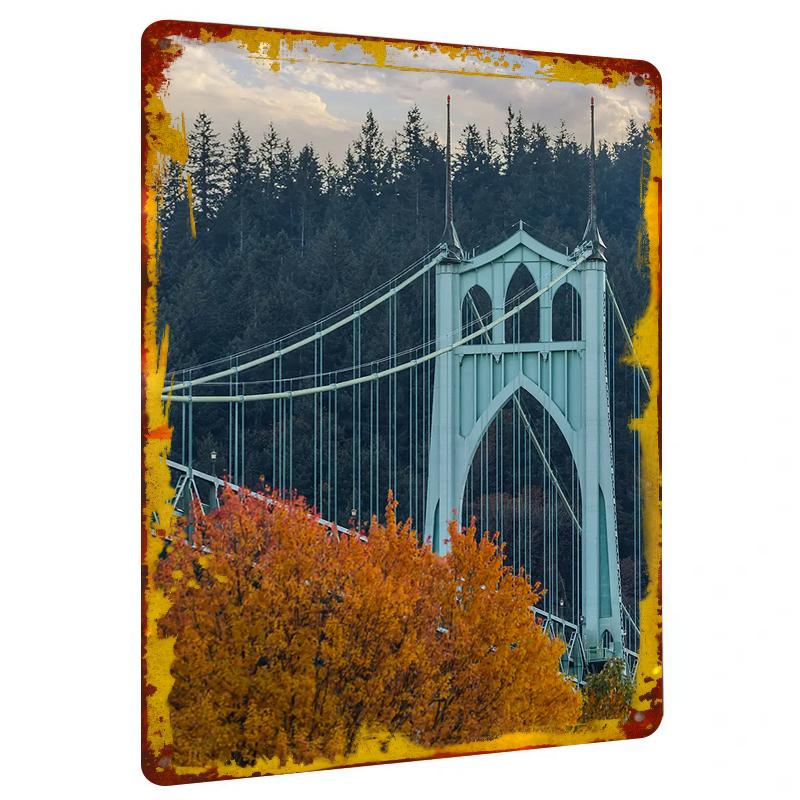 Autumn Forest Suspension Bridge Custom Metal Tin Sign Home Decor Living Room Wall Art Mural 20x30cm(7.8x11.8inch)
Autumn Forest Suspension Bridge Custom Metal Tin Sign Home Decor Living Room Wall Art Mural 20x30cm(7.8x11.8inch)
