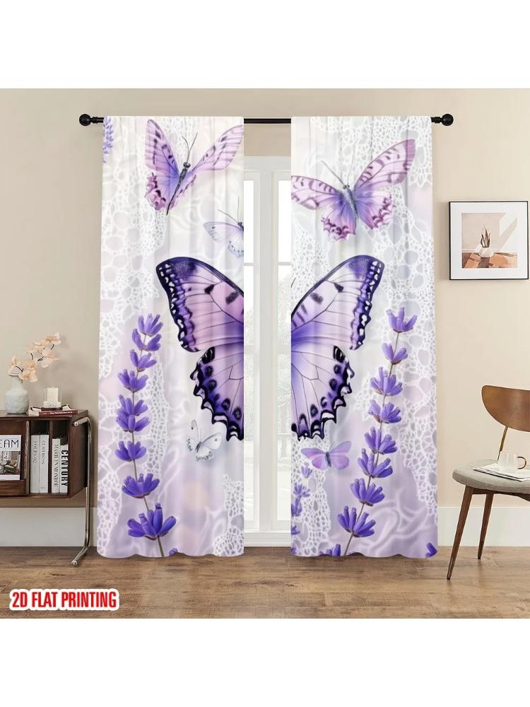 2pc 2D plane printing Light Filtering Curtains Lavender Wings Polyester Easy Install (without rod) Decorations Outdoor Use for 100*130 Grommet Top 1pcs
2pc 2D plane printing Light Filtering Curtains Lavender Wings Polyester Easy Install (without rod) Decorations Outdoor Use for 100*130 Grommet Top 1pcs